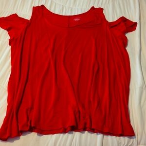 Red cold shoulder top from Lane Bryant. Size 22/24.